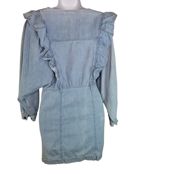 Free People Imogene Frilll Chambray denim mini dress - Picture 7 of 16
